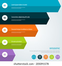 Infographic. Colorful Flat Step By Step. Vector Illustration Eps 10.