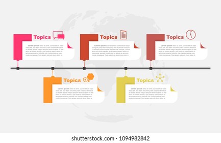 Infographic colorful Icon Abstract Design for Presentation Business Plan Process. Vector EPS10. on white background.