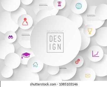 Infographic colorful milestones time line vector template with icons.