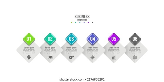 Infographic colorful steps flat design