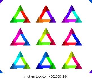 Infographic colorful triangle vector element set on white background