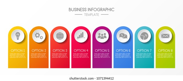 Infographic - colourful template with business icons. Vector.