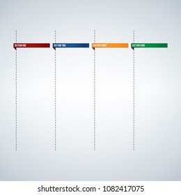 Infographic columns for text box or Banners template, colorful tabs design ready to enter your text. Usable for web, apps, brochures, banners, Pamphlet, flyers, presentations.