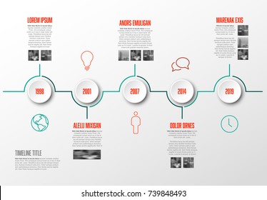  Infographic Company Milestones Timeline Template With Circles And Photo Placeholders