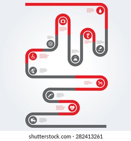 Infographic composition with medic icons.