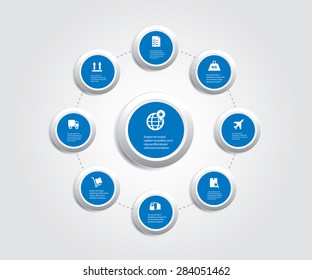 Infographic composition with shipping icons.