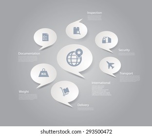 Infographic composition with shipping icons.