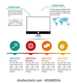 Infographic and computer design , vector illustration