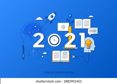 Infographic Concept 2021 Year Opportunities New Stock Vector (Royalty ...