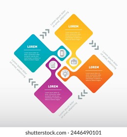 Infographic concept with 4 steps. Template of Info graphic with four parts or processes.