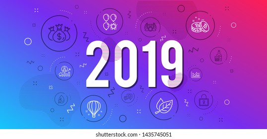 Infographic concept. Air balloon, Laureate medal and Investment icons simple set. Whiskey glass, Smile and Balloon dart signs. Leaf, Check investment and Lock symbols. Vector