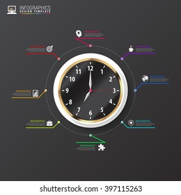 Infographic concept. Business Clock. Vector illustration