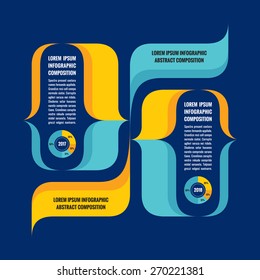 Infographic concept composition - vector banner template. Abstract background. Unusual infograph layout. Design elements. 