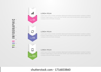 Infographic concept design with 3 options, steps or processes. Can be used for workflow layout, annual report, flow charts, diagram, presentations, web sites, banners, printed materials.