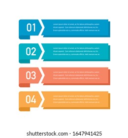 Diseño de concepto gráfico con 4 opciones, pasos o procesos. Se puede utilizar para el diseño del flujo de trabajo, informes anuales, diagramas de flujo, diagramas, presentaciones, sitios web, banners y materiales impresos.
