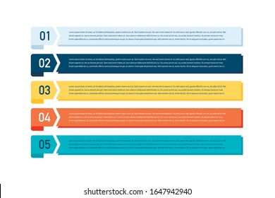 Infografik Concept Design mit 5 Optionen, Schritten oder Prozessen. Kann für Workflow-Layout, Geschäftsbericht, Flussdiagramme, Diagramme, Präsentationen, Websites, Banner, gedruckte Materialien verwendet werden.