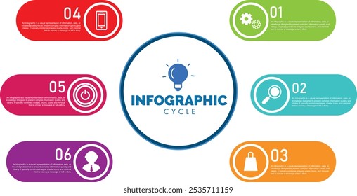 Infographic concept design, modern and colorful, with icons. Easy to customize template.