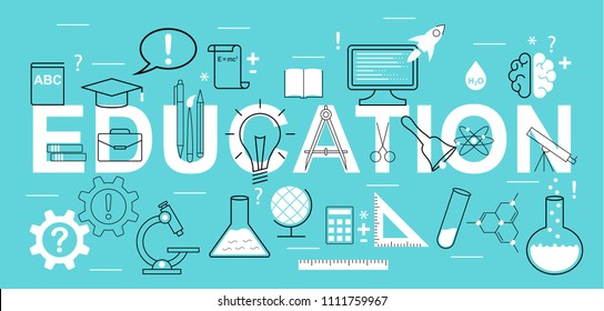 Infographic concept of education. Modern flat line design vector