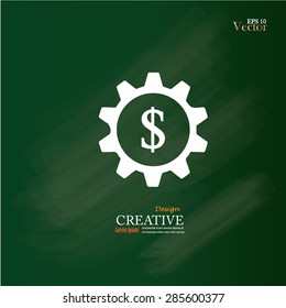 infographic  concept of financial operations vector on chalkboard. business concept vector.gear vector