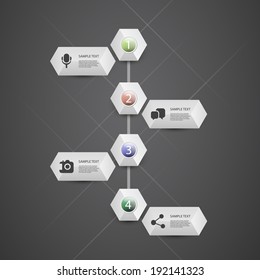 Infographic Concept with Hexagons - Flow Chart Design - Timeline