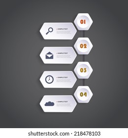 Infographic Concept with Hexagons - Flow Chart Design - Timeline