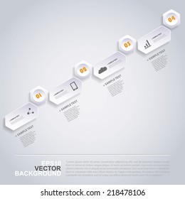 Infographic Concept with Hexagons - Flow Chart Design - Timeline