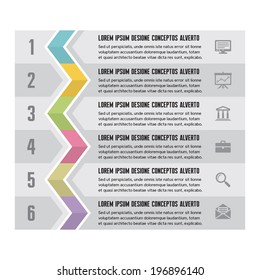 Infographic Concept - Numbered Option with Icons - Vector Illustration for presentation, booklet, website etc.