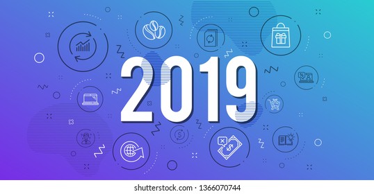 Infographic concept. Product knowledge, Dollar exchange and World globe icons simple set. Online loan, Holidays shopping and Coffee-berry beans signs. Vector