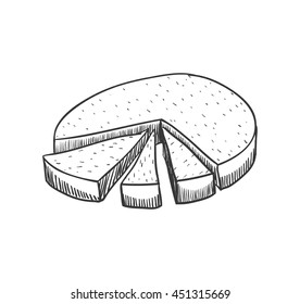 Infographic concept represented by cake icon. Isolated and sketch illustration 