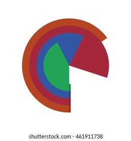 Infographic concept represented by data cake icon. Isolated and flat illustration