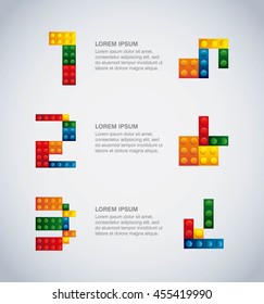 Infographic concept represented by geometric puzzle icon. Colorfull and flat illustration. 