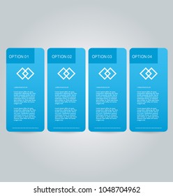 Infographic concept with step options.  Banners for website, flyer, brochure, presentation, annual report, business, education. Blue color vector illustration.
