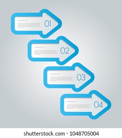 Infographic concept with step options.  Banners for website, flyer, brochure, presentation, annual report, business, education. Blue color vector illustration.