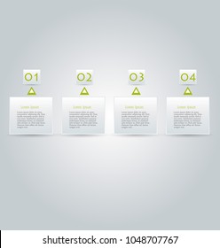 Infographic concept with step options.  Banners for website, flyer, brochure, presentation, annual report, business, education. Green color vector illustration.