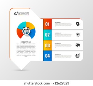 Infographic concept. Template for diagram, graph, presentation and chart. Vector illustration with 4 steps