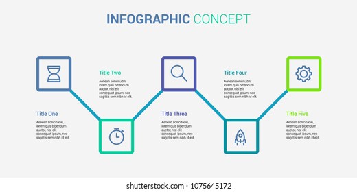 Infographic concept for your workflow layout, diagram, number options, icons for 5 options, web design. illustration ,EPS10