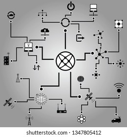 Infographic connected template design.