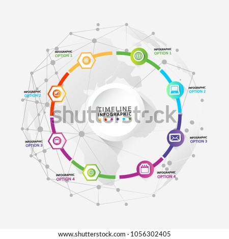 Infographic connecting dots and lines, Polygonal background, technology design, vector illustrator
