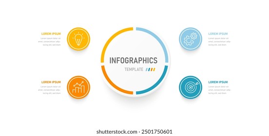 An infographic consisting of four options for achieving a goal. Modern business infographics with icons