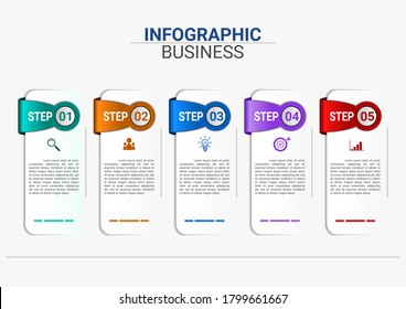 infographic content with steps and options presentation business  template