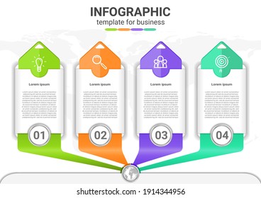 infographic content with steps and options presentation business template