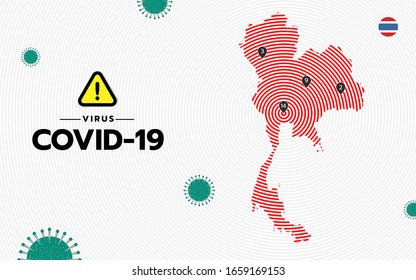 infographic Corona virus warning of thailand, vector