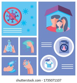 infographic with coronavirus infection prevention methods vector illustration design