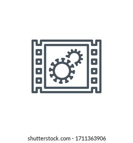 infographic Coronavirus single line icon isolated on white background. Perfect outline symbol flip chart information Covid 19 pandemic banner. Quality design element with editable Stroke