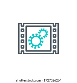infographic Coronavirus single line icon isolated on white background. Perfect outline symbol flip chart information Covid 19 pandemic banner. Quality design element with editable Stroke