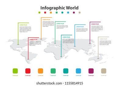infographic country world map, international world flags