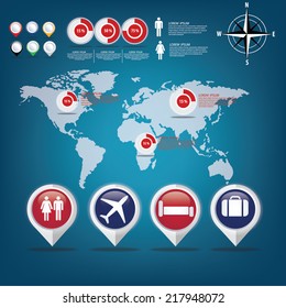 infographic creative concept vector map of the world