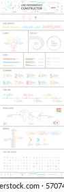 Infographic creator Line art infographic 100 line icons included. Vector