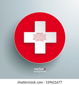 Infographic with a cross on the grey background. Eps 10 vector file.