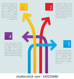 Infographic Crossed Arrows Ways Vector Illustration